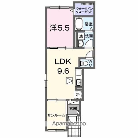 ラ・エスペランサ(1LDK/1階)の間取り写真