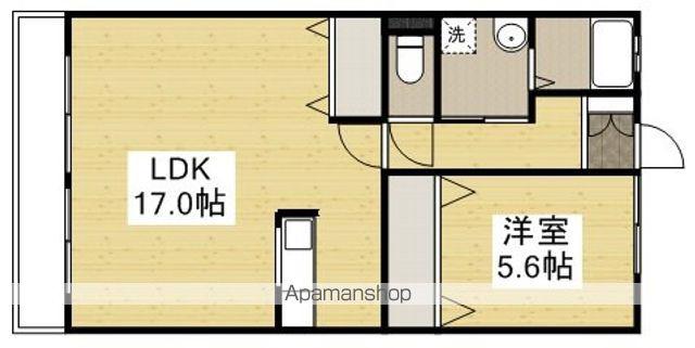 エトワール湯野(1LDK/1階)の間取り写真
