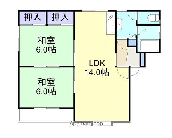 シャトーチロル(2LDK/3階)の間取り写真