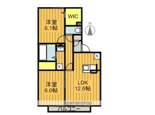 パウロニア C(2LDK/1階)の間取り写真