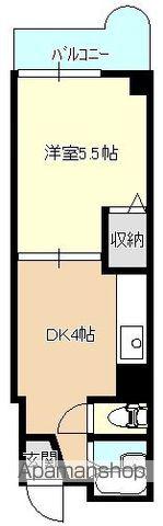 サンフラワー日向(1DK/2階)の間取り写真