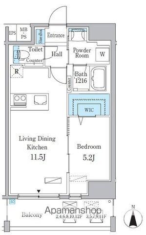 アリエッタNAGOYA(1LDK/4階)の間取り写真