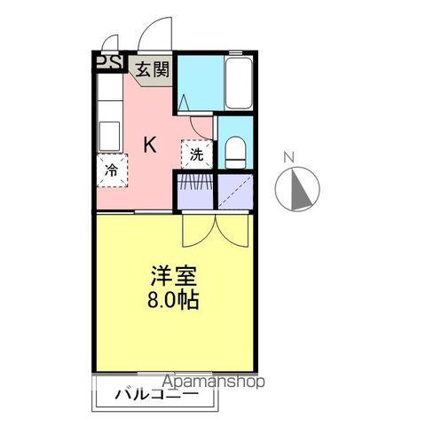 ピーチHOUSE(1K/2階)の間取り写真