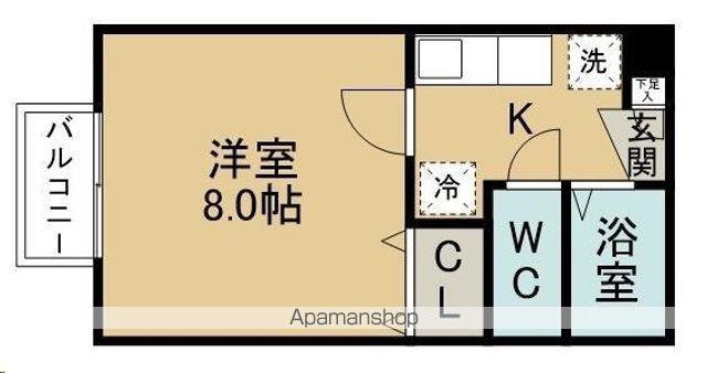 ヴィラ根岸(1K/1階)の間取り写真