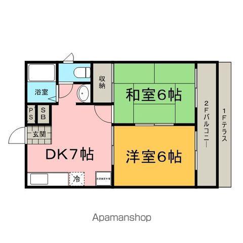 SEAOAKSⅡⅢ(2DK/1階)の間取り写真