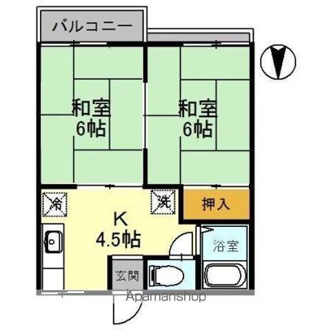 コーポロジュマン(2K/2階)の間取り写真