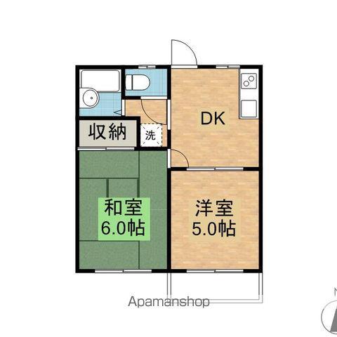 アークヒルズフクモト5(2DK/1階)の間取り写真