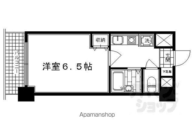 リーガル京都河原町(1K/4階)の間取り写真