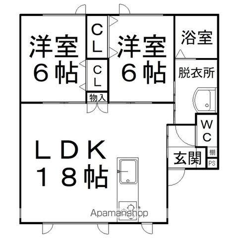 宅建寿町(2LDK/1階)の間取り写真