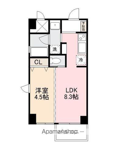 CORRIDOR西内町(1LDK/5階)の間取り写真