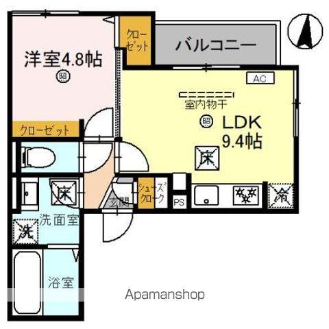 D-LUCE黒田-イースト(1LDK/1階)の間取り写真