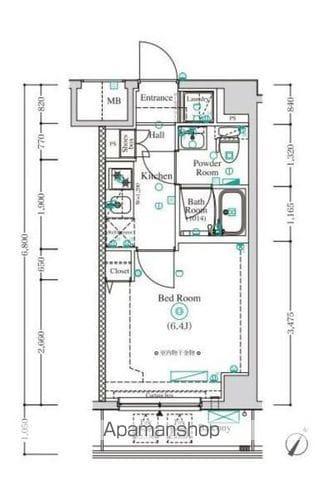 AZEST横濱関内(1K/8階)の間取り写真