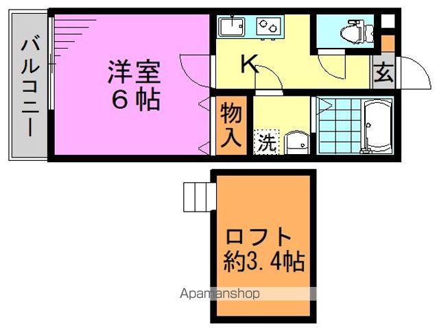 ヴィラ ソラーナ(1K/1階)の間取り写真