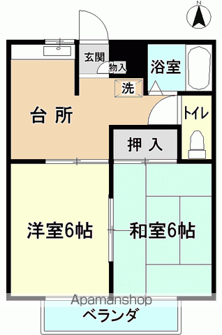 レピュート・マルミツ(2K/1階)の間取り写真