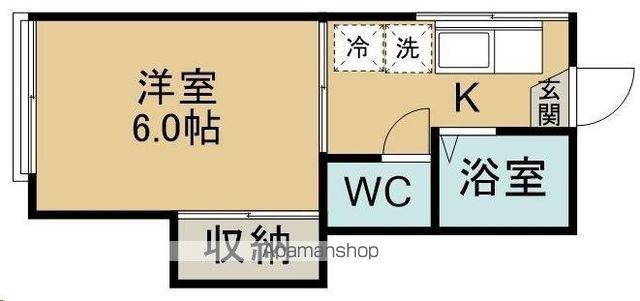 コーポオリエント(1K/1階)の間取り写真