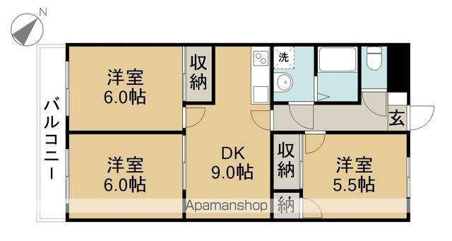 ファミール須ヶ口(3DK/3階)の間取り写真