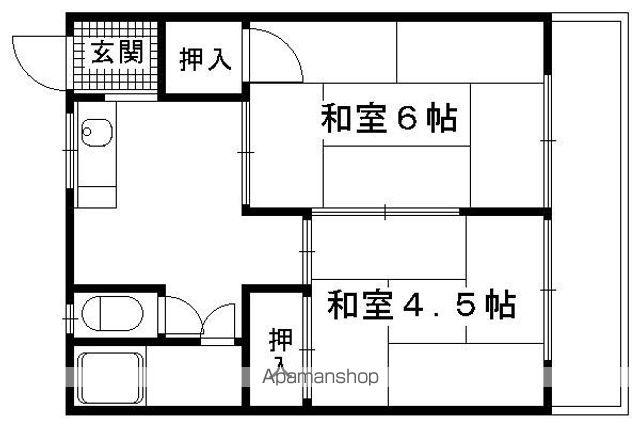コーポ高矢(2DK/1階)の間取り写真