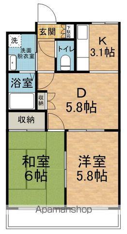 MAISONGRAPES(2DK/1階)の間取り写真