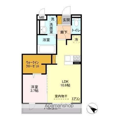 メルベーユおおたかの森 1号棟(1LDK/2階)の間取り写真