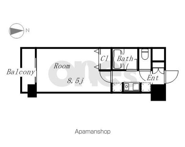 サンハイツ城西(1K/1階)の間取り写真