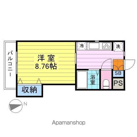 エスタシオン F(1K/2階)の間取り写真
