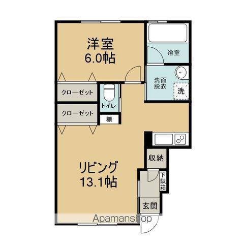 サンシティ浪岡(1LDK/1階)の間取り写真