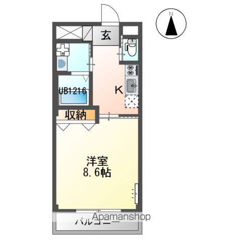 城北レジデンス(1K/2階)の間取り写真