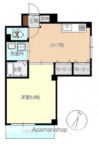 プランドール牛田本町(1DK/2階)の間取り写真