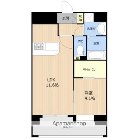 グラン シエル上熊本(1LDK/8階)の間取り写真