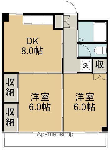 ALIVIO K(2DK/2階)の間取り写真