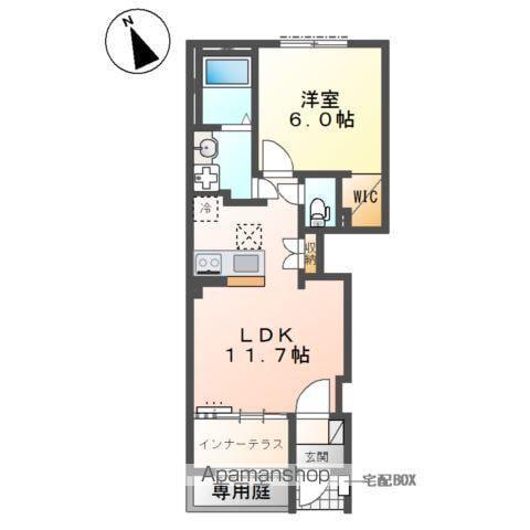 プリメゾン東郷(1LDK/1階)の間取り写真