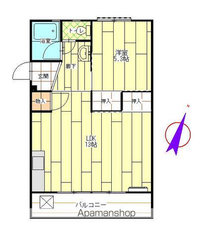 レジデンスフルヤ(1LDK/4階)の間取り写真