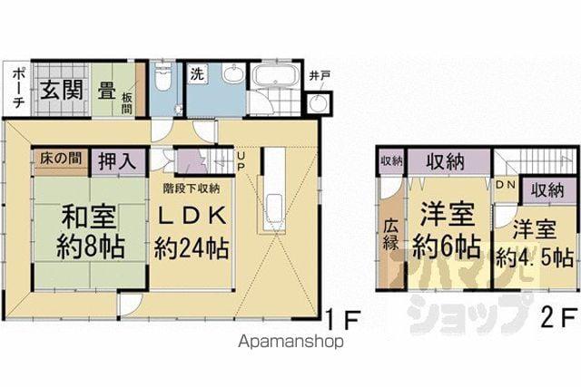奈良線 桃山駅 徒歩7分 2階建 築51年(3LDK)の間取り写真