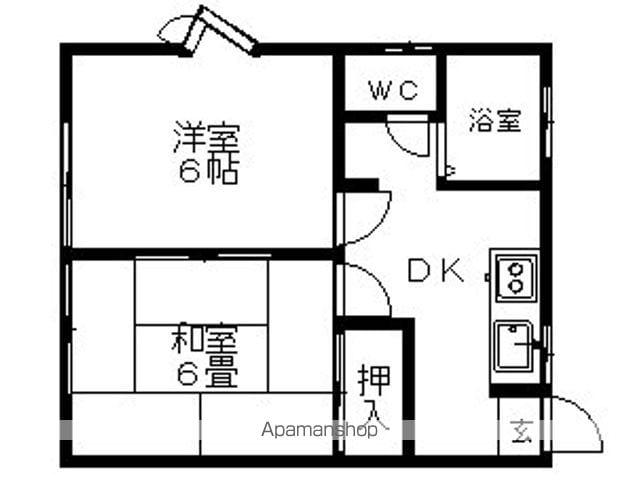 みなとハイツA・B(2DK/1階)の間取り写真