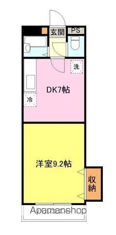 第2F1ビルⅡ(1DK/7階)の間取り写真