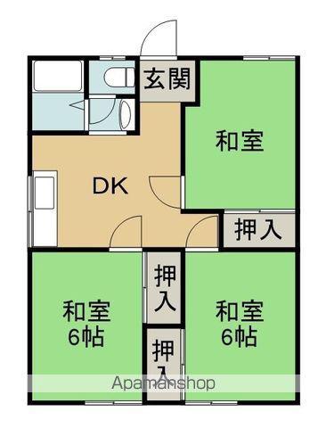 山内アパート(3DK/1階)の間取り写真