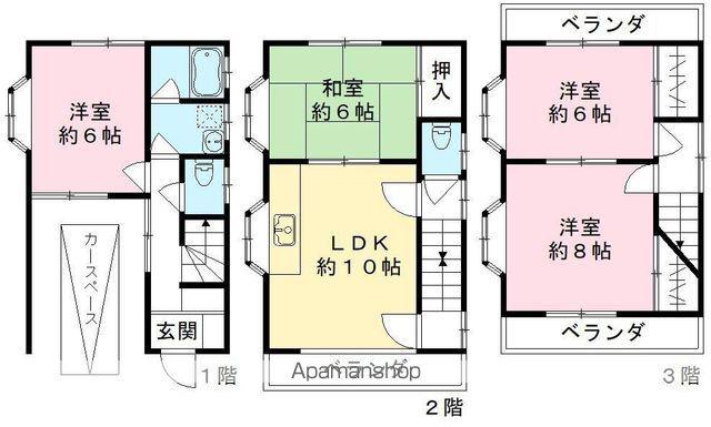 東海道本線 摂津本山駅 徒歩8分 3階建 築30年(4LDK)の間取り写真