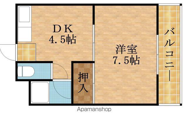 グリーンハイツ中宮(1DK/1階)の間取り写真