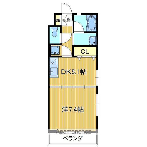 グレイスコート3(1DK/1階)の間取り写真