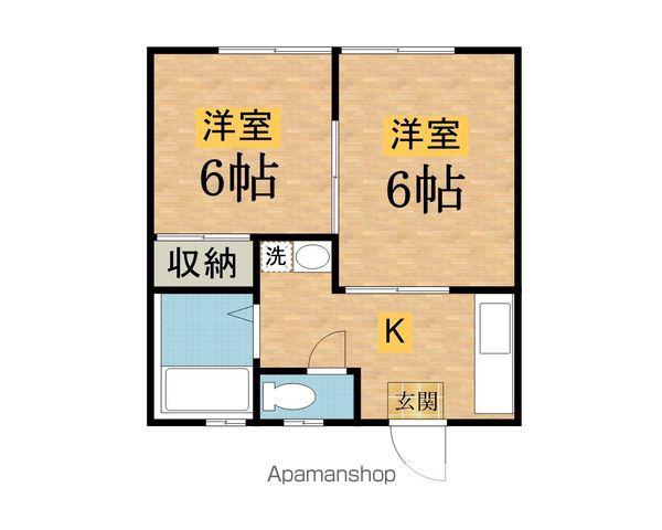 コーポからまつ(2K/1階)の間取り写真