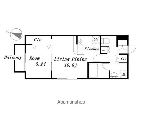 F-フラット西枇杷島(1LDK/2階)の間取り写真