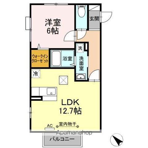 モナリエ(1LDK/1階)の間取り写真