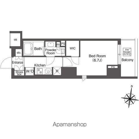 コンフォリア森下リバーサイド(1K/10階)の間取り写真