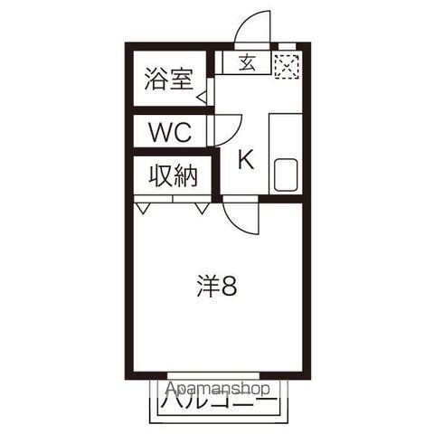 LAPIS RURI(1K/1階)の間取り写真