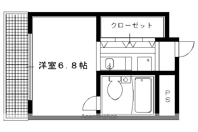 第2百合マンション(1K/4階)の間取り写真