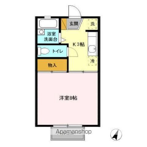 ライトハウス Ⅲ(1K/1階)の間取り写真