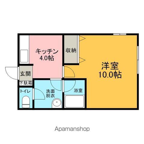 ラ・セゾンみよしB(1K/2階)の間取り写真