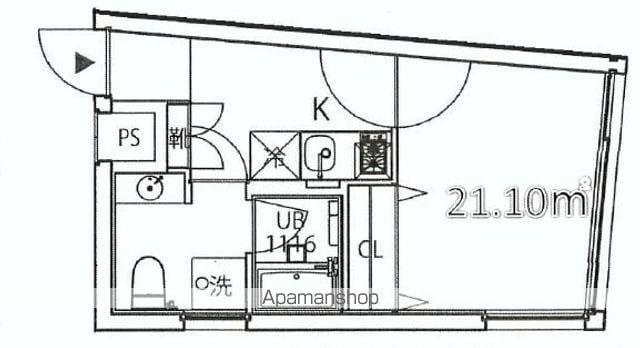 KUKAITERRACE祐天寺(1K/2階)の間取り写真