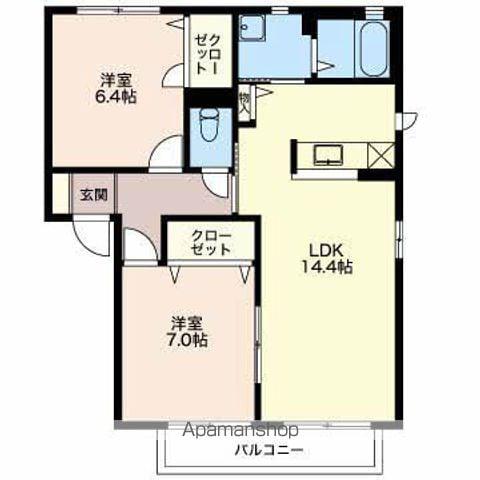 MASTTOWN三本柳Ⅲ(2LDK/1階)の間取り写真