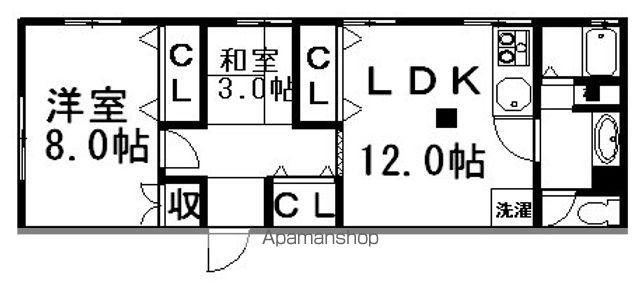 黒川荘(2LDK/2階)の間取り写真
